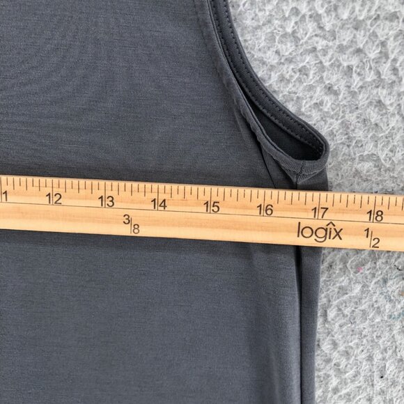 Mote Top Womens Small Gray Modal Blend High Low Pleated Sleeveless Stretch Knit - Picture 7 of 9